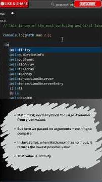 Why Math.max() returns -Infinity? 🤯 | JavaScript Interview Trick