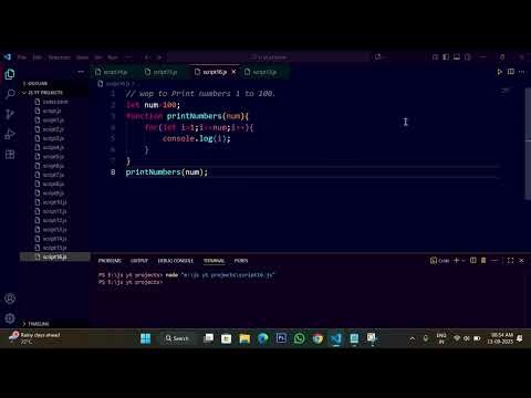 JavaScript Program to Print Numbers 1 to 100 Using Loops | Beginner Tutorial