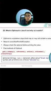 What is Optional in Java8? Why it is used? #shristitechacademyjava #javainterviewquestions