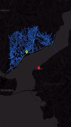 @onjsdev on Instagram: "A*(Star) Path Finding Algorithm on Real Map #python #cplusplus"
