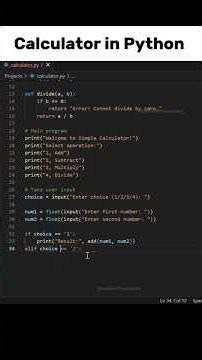 Making a calculator in python 🐍 #coding #programming #python #calculatorinpython #shortfeed