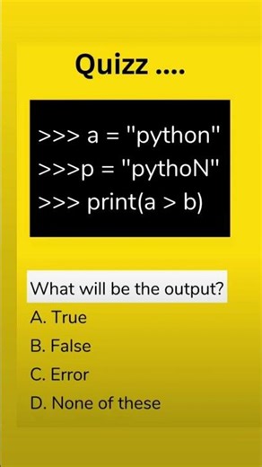 😱 Python String Comparison Trick You Never Knew! | Python Quiz Challenge 🧠💻 #python