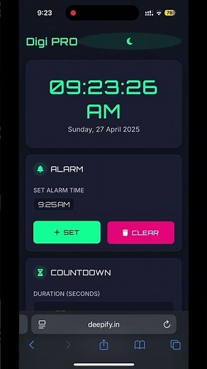 Build a Digital Clock with Alarm, Countdown & Stopwatch | HTML CSS JavaScript Project #html #css