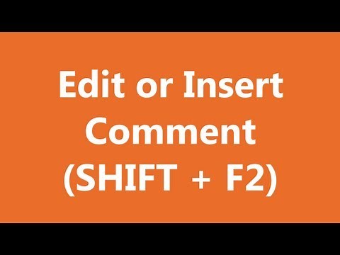 Excel Shortcuts - Insert Comment