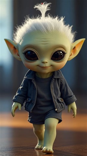 Cute Alien Kid Walking Forward | Adorable 3D Animation #cutealien #3danimation #cgi