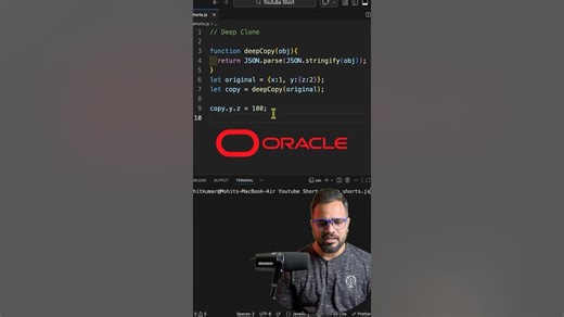 StructuredClone | Modern Deep Copy - Javascript Interview #dsa #interview #coding