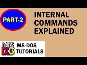 Internal Command Explanation || Part 2 || MS-DOS Tutorial