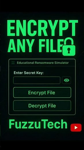 Encrypt & Decrypt ANY file in seconds! ⚡ AES Encryption Demo | Safe GUI App 🔒 #FuzzuTech #Python
