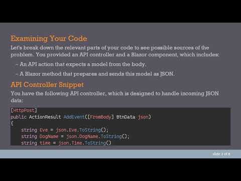 Fixing the 400 Bad Request Error in Your Web API: A Guide for Blazor Developers