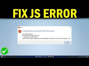 How To Fix A JavaScript Error Occurred in the Main Process Message