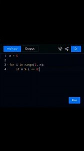 Prime Number Program in Python | for loop with else | Python for Beginners. #shorts #python #viral