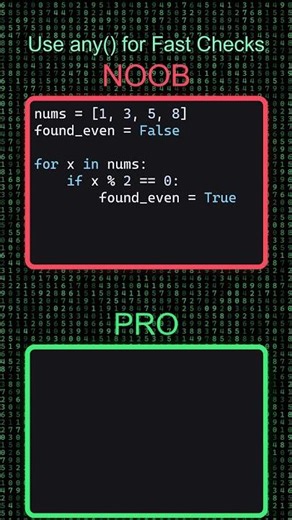 Noob vs Pro: Use any() for Fast Checks