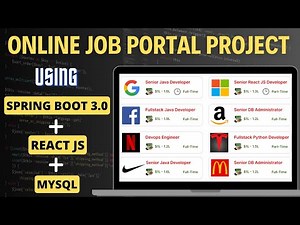 Online Job Portal Project using Spring Boot and React JS | Java | Spring Boot 3 Project | React JS