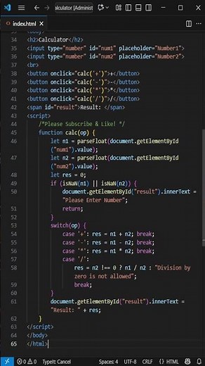 JavaScript Calculator in 30 Seconds