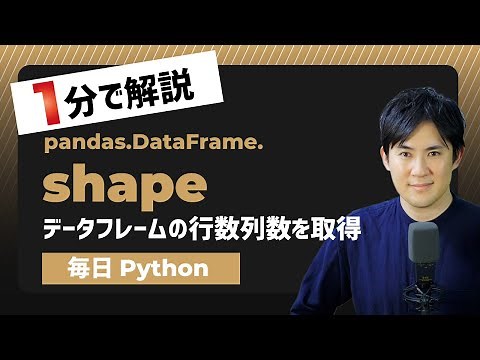 【毎日Python】Pandasでデータフレームの行数・列数を取得する方法｜shape