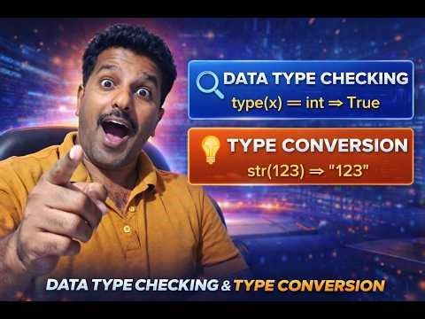 DATA TYPE CHECKING||TYPE CONVERSION||STRING TO INTEGER||IN TO STRING