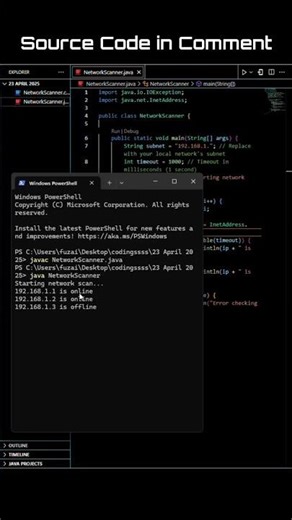 🔥 Scan Your Network in Seconds! Java Ethical Hacking Tool Revealed! #NetworkScanner #CyberSecurity