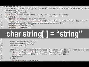 Text String Tutorial in C Code! Tutorial using Arduino, copy/move/parsing/etc...