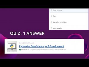 Python for Data Science, AI & Development IBM Skills Network | Week 1 Quiz answer | Coursera