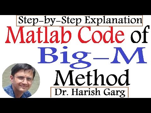 MATLAB Code of Big M method of LPP | Step by Step Explanations