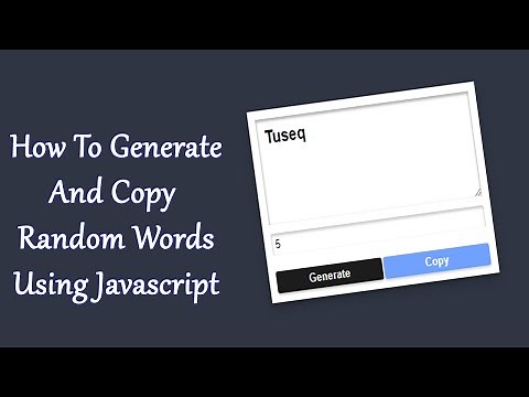 How To Create A Random Word Generator Using Javascript