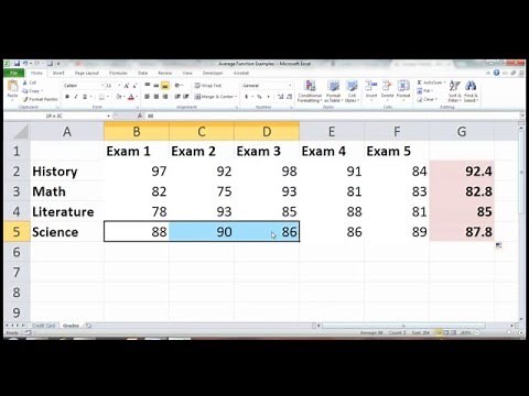 Calculate Average in Excel