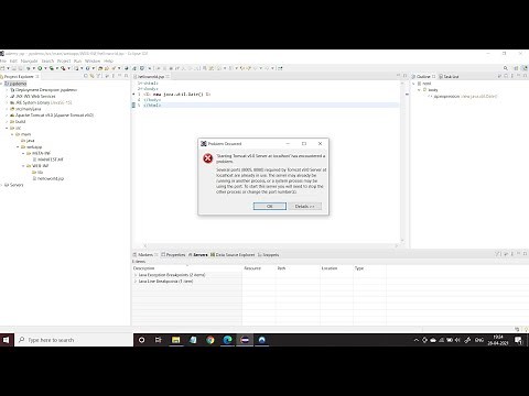 'Starting Tomcat Server at localhost' has encountered a problem