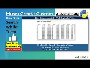 How to Filter Data while typing in the Search Field using python | Data Filter with search & Show
