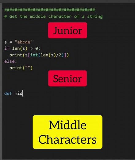 Finding the middle character in Python