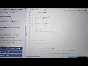Java program to sort employee objects using Lambda Expression | TCS hackerRank solution | FrescoPlay
