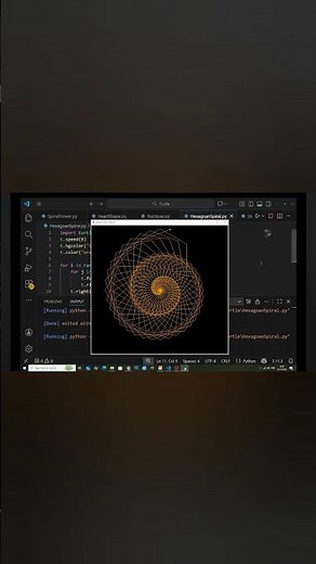 Python Turtle Hexagon Spiral