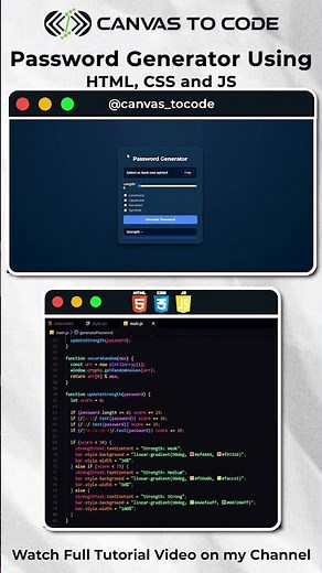 How to Make a Password Generator Using HTML, CSS & JavaScript #passwordgenerator #htmlcssjs