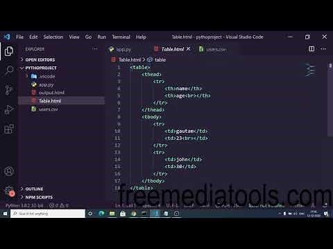 Python Script to Convert CSV File to HTML Table Using Pandas and PrettyTable Library Full Project