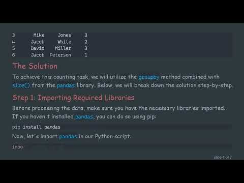 Count Frequency of Individuals in a Data Frame Using Python