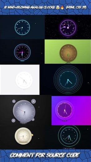 10 Mind-Blowing Analog Clocks 🤯🔥 (HTML CSS JS)