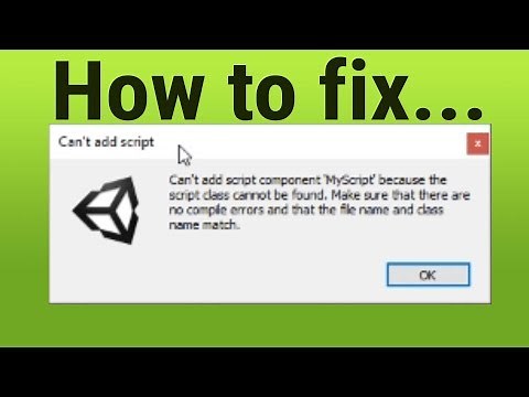 How to fix... Can't Add Script component to GameObject (Unity)