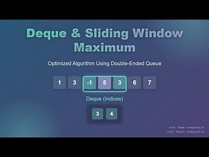 Deque (Double Ended Queue) Explained: Sliding Window Maximum Algorithm Tutorial