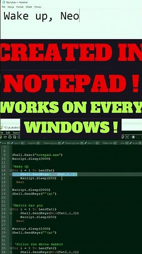 🐇 MATRIX IN NOTEPAD 📝❗🐰📜 (VBS) | EVERY WINDOWS #matrix #prank #virus #windows