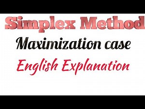Simplex Method LPP maximization case in English Linear programming problem
