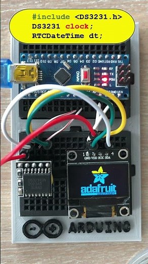 Arduino Clock on tiny OLED Display using tiny RTC module:)