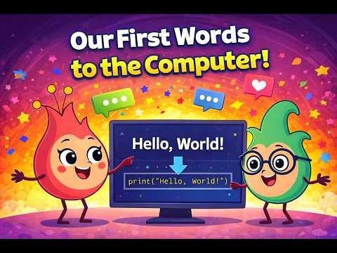 Lesson 3: Our First Words to the Computer! | Python for Kids