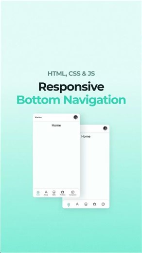 Responsive Bottom navigation Bar HTML CSS JavaScript