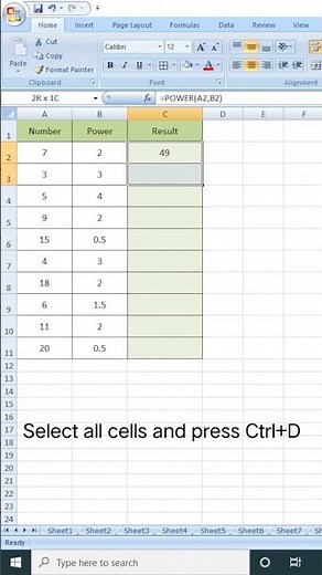 Excel POWER Formula | Square, Cube & Root in Seconds #excel #exceltips
