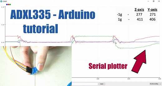 ADXL335 Accelerometer Arduino tutorial with Calibration