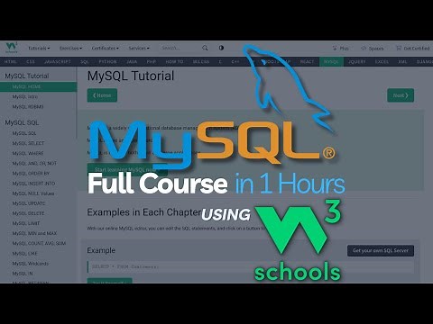 W3Schools mySQL Tutorial in 1 Hour | mySQL Full Course using W3Schools | mySQL for beginners