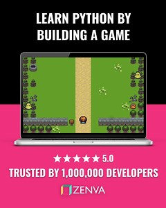 🔥🏆 Get the complete course! Learn Python programming basics by creating a game! No experience is required to take this project-based course, which covers: - Variables - Functions - Conditional Statements - Loops - Object-Oriented Programming ...and more! Get the complete Python Programming Mini-Degree - on sale now! | Zenva