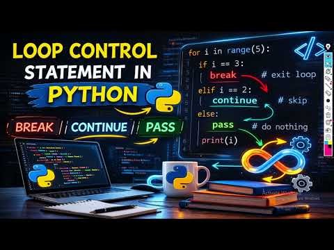 Lecture 15: Loop Control Statemen in Python || Break, Continue, Pass Statements in Python (Hinglish)