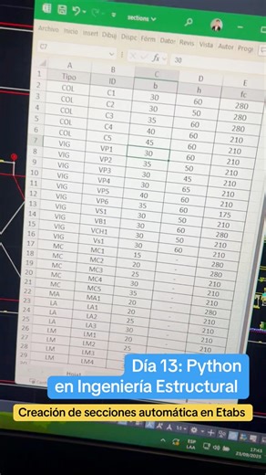 Automatiza la creación de secciones en Etabs con Python | Structural Tech