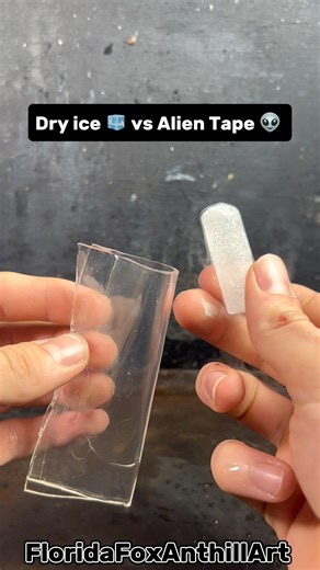 Dry Ice 🧊 vs Alien Tape 👽 #Satisfying #Experiment #ASMR #DryIce #Science