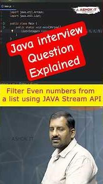 👉 How do you filter even numbers from a list using the Stream API? | Ashok IT #coding #java